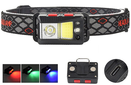 headlamp LED rechargeable - headlight - outdoor bicycle lamp - rechargeable night light - high-intensity LED V1188-ZXY-11215