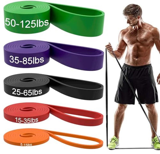Resistance Bands - Pull-up Bands - Training Bands - Fitness Bands - Set of 5 Bands - 5 Different Resistances V1188-ZXY-11216