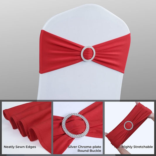 Chair Covers - Pack of 5 - Christmas Chair Covers - Party Chair Covers - Premium Elastic Chair Cover Straps - V1188-ZXY-11221