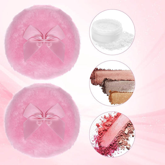 Powder Puff - 2 pieces - 8.9 cm - Make up sponges - Soft powder puff - Washable and reusable - For wet and V1188-ZXY-11222