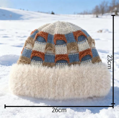 Winter Warm Knitted Hat - With Fleece Lining - Unisex - Suitable for Cold Weather(Beige) V1188-ZXY-11224