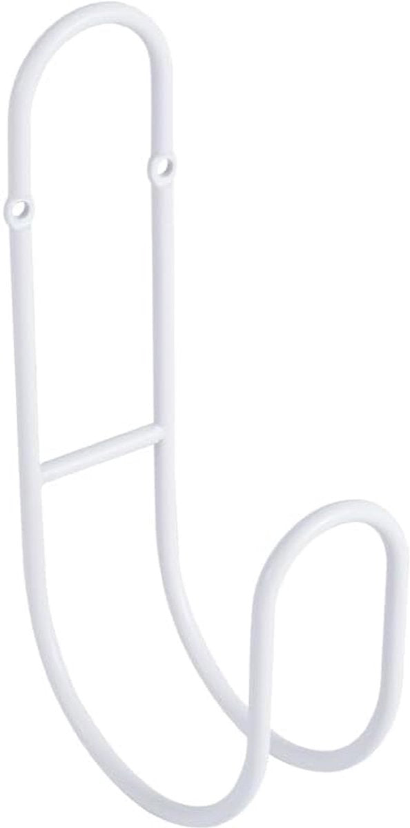 Garden Hose Hanging System - Wall Mount for Neat Storage - Stainless Steel Frame - White V1188-ZXY-11239