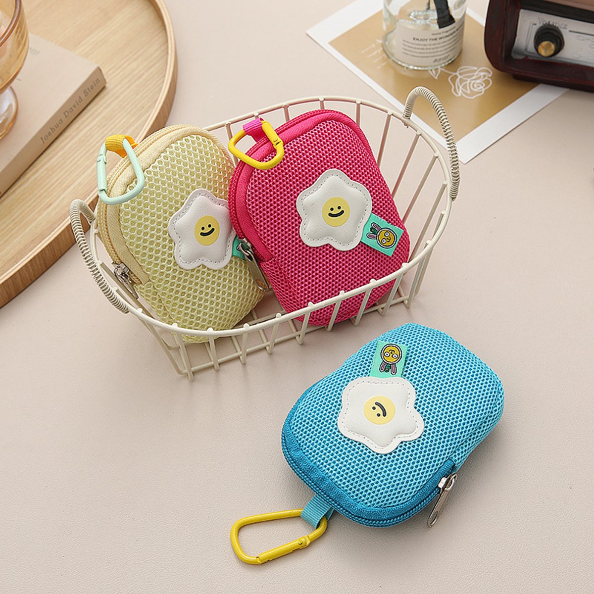 Storage Bag - Cute Mesh - Flowers - Keychain Wallet - Headphone Bag - Pendant Storage Bag - Multifunctional - V1188-ZXY-11245