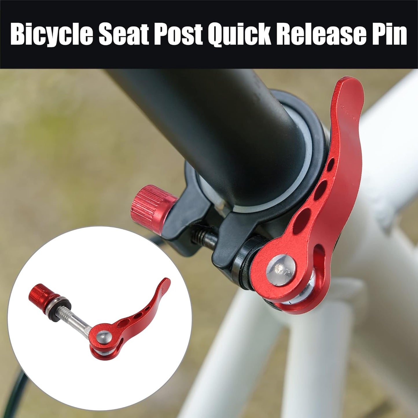 2pcs M6*65mm Aluminium Alloy Bicycle Seat Post Quick Release Pin Seatpost Skewer Bolt Red V1188-ZXY-117-0012