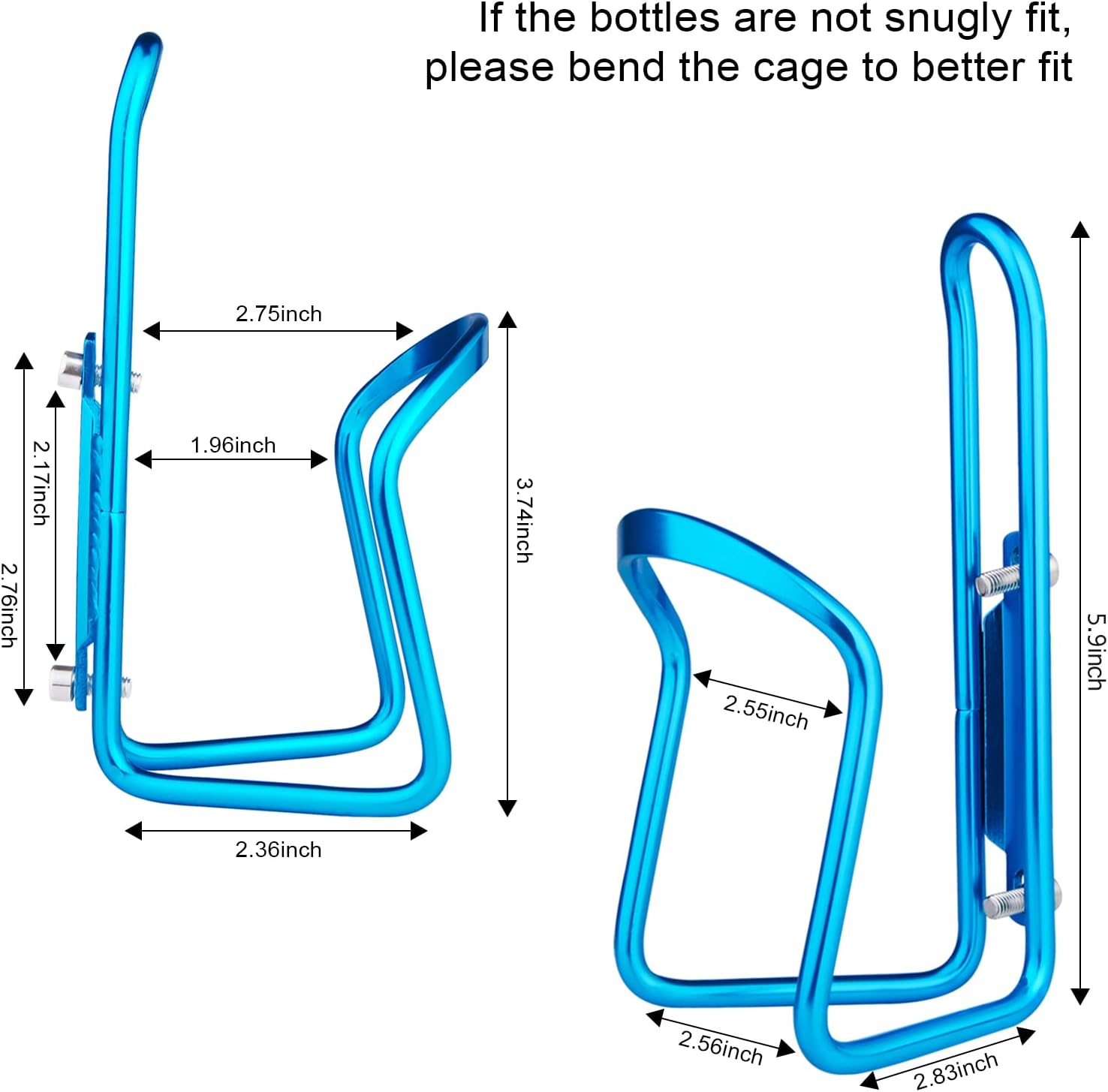 1-Pack - Lightweight Aluminum - Water Bottle Cage for Outdoor Activities (Blue) - Bicycle Accessories V1188-ZXY-117-0017