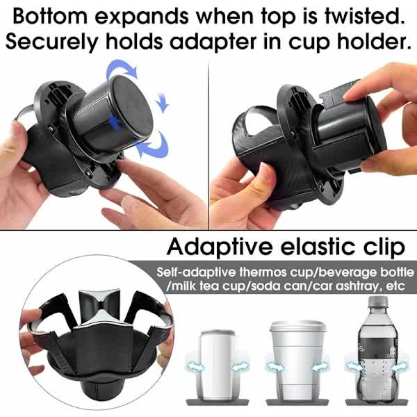 Two-in-one - Multifunctional - Car Cup Holder - Car Cup Holder - Extension Adapter - Rotatable and Adjustable V1188-ZXY-117-0024