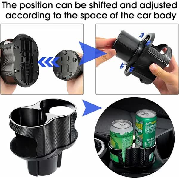Two-in-one - Multifunctional - Car Cup Holder - Car Cup Holder - Extension Adapter - Rotatable and Adjustable V1188-ZXY-117-0024