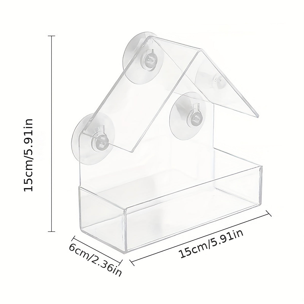 Transparent - House-shaped - Birdhouse - With weatherproof function V1188-ZXY-117-0030