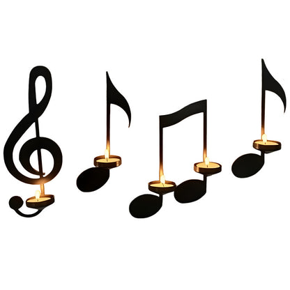 Music Note Candlestick - Wall Decoration - Wrought Iron Candlestick - Wall Decoration - Candle Holder V1188-ZXY-117-0032