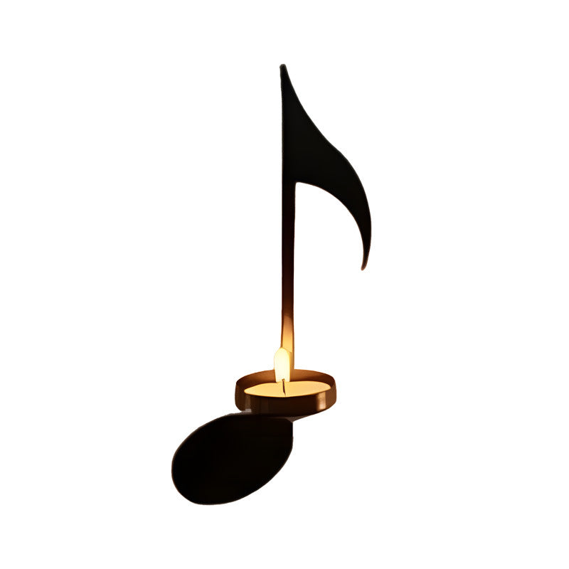 Music Note Candlestick - Wall Decoration - Wrought Iron Candlestick - Wall Decoration - Candle Holder V1188-ZXY-117-0032