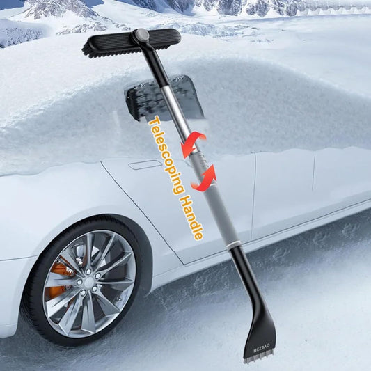 3-in-1 Snow Brush and Ice Scraper for Car Windows - Extendable Snow Remover - 360 degrees Rotating Snow Brush V1188-ZXY-117-0041