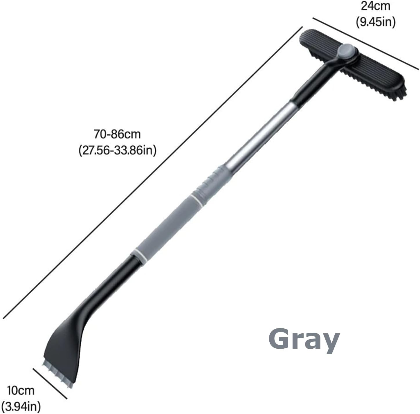 3-in-1 Snow Brush and Ice Scraper for Car Windows - Extendable Snow Remover - 360 degrees Rotating Snow Brush V1188-ZXY-117-0041