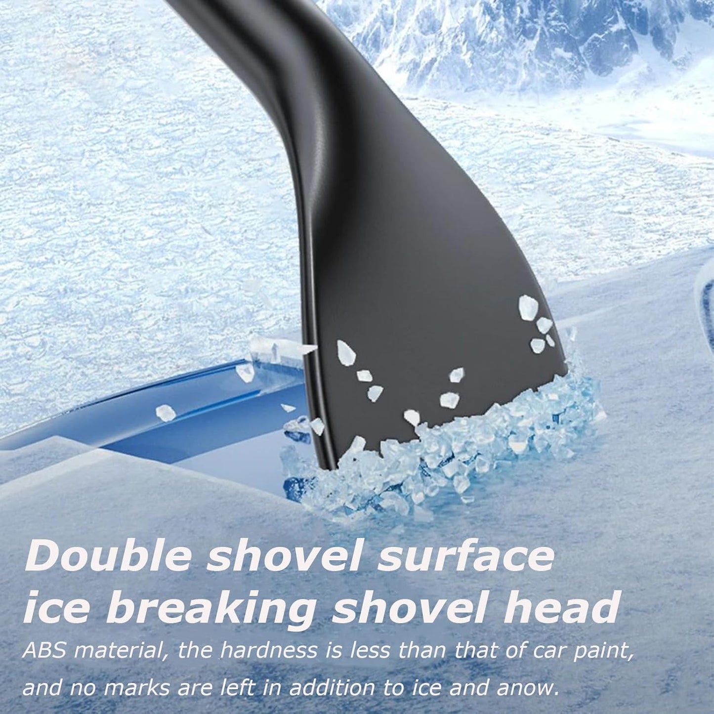 3-in-1 Snow Brush and Ice Scraper for Car Windows - Extendable Snow Remover - 360 degrees Rotating Snow Brush V1188-ZXY-117-0041
