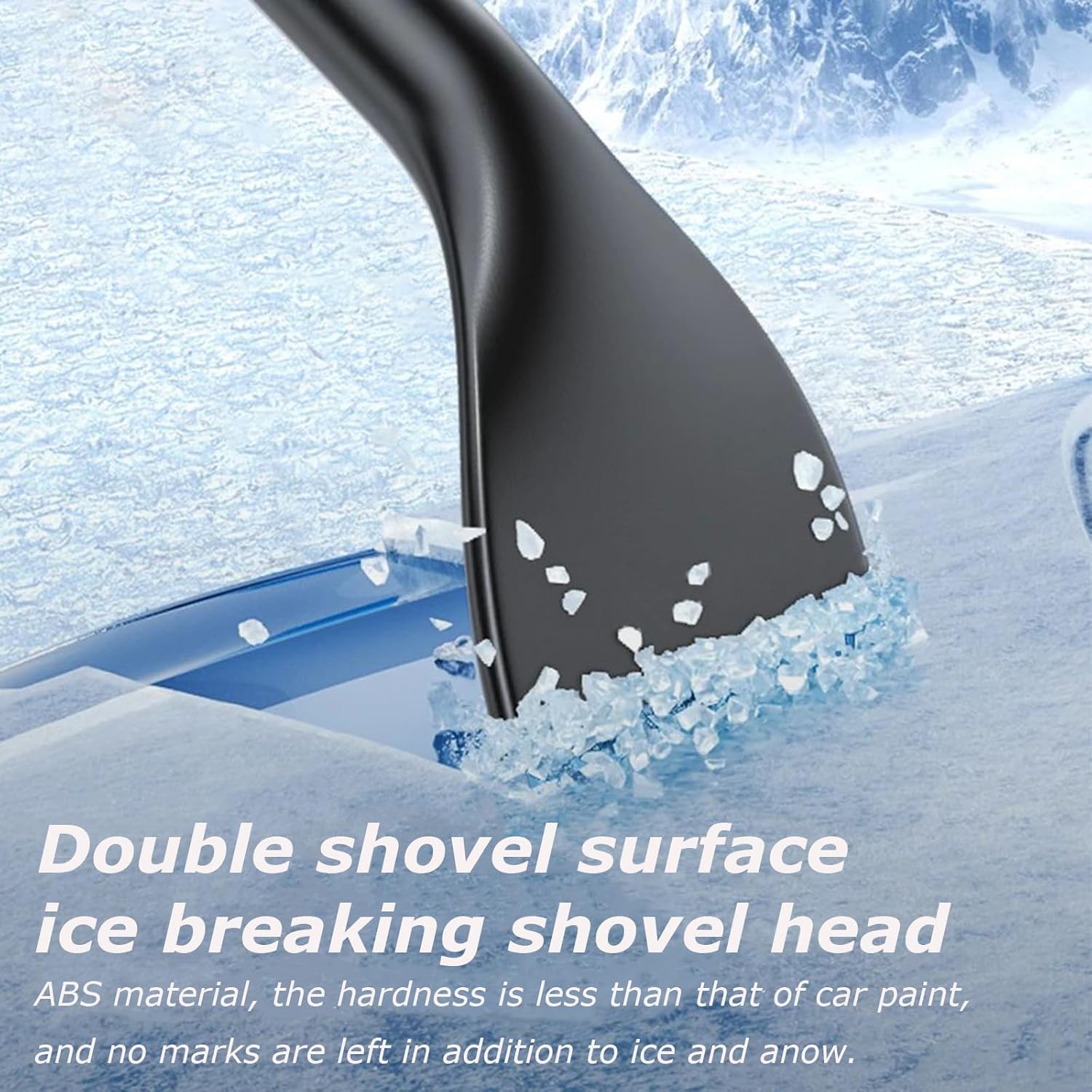 3-in-1 Snow Brush and Ice Scraper for Car Windows - Extendable Snow Remover - 360 degrees Rotating Snow Brush V1188-ZXY-117-0041