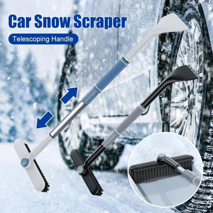3-in-1 Snow Brush and Ice Scraper for Car Windows - Extendable Snow Remover - 360 degrees Rotating Snow Brush V1188-ZXY-117-0041