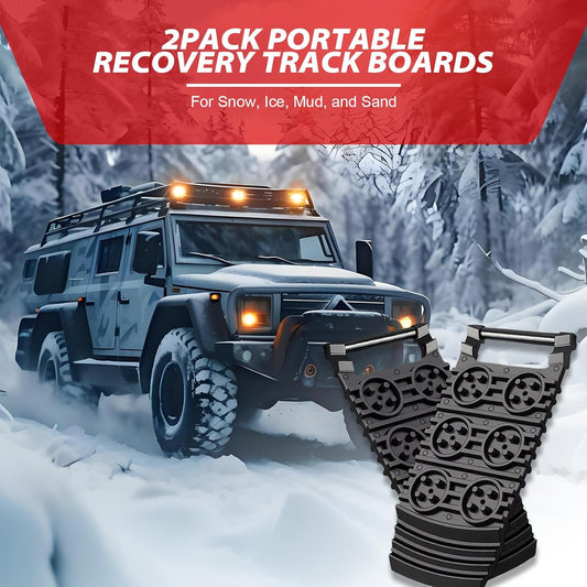 Off-Road Traction Plates | Pack of 2 - Portable emergency tool for extra grip on snow, ice, mud, and sand, V1188-ZXY-117-0043
