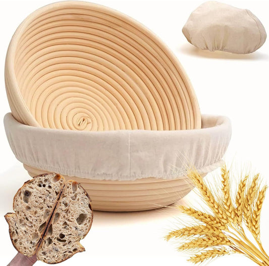Proofing Basket 23 cm - Bread Baking - Banneton - Proofing Basket Bread - Proofing Basket Round - Rattan V1188-ZXY-117-0050