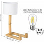 Creative Robot Table Lamp, Height Adjustable, Can Hold Books, Wooden Bedside Lamp, Fabric Shade, E27 Screw V1188-ZXY-117-0059