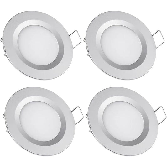 4 x 12V LED Recessed Spotlight Hole 58-65mm 3W 3200K Recessed Ceiling Light for Motorhome Boat Caravan Van V1188-ZXY-117-0063