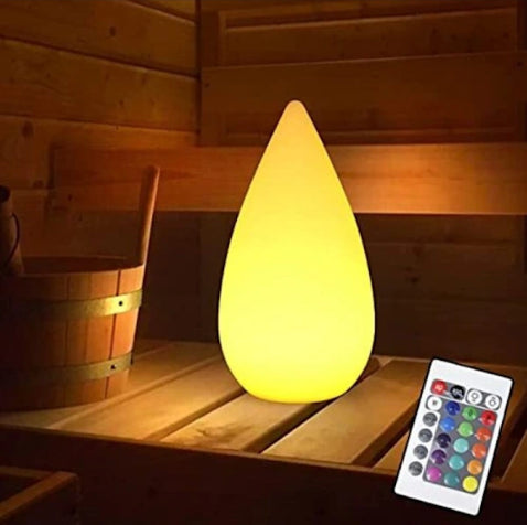 Rechargeable LED Sauna Lamp Wireless Dimmable with Remote Control 16 RGB Colors IP54 Waterproof White Outdoor V1188-ZXY-117-0065
