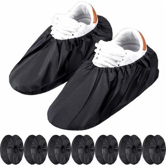 10 Pairs Reusable Non-Slip Shoe Covers Machine Washable (Black) V1188-ZXY-117-0067