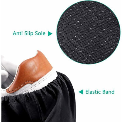 10 Pairs Reusable Non-Slip Shoe Covers Machine Washable (Black) V1188-ZXY-117-0067