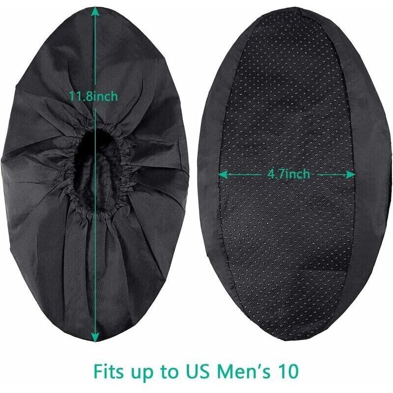 10 Pairs Reusable Non-Slip Shoe Covers Machine Washable (Black) V1188-ZXY-117-0067