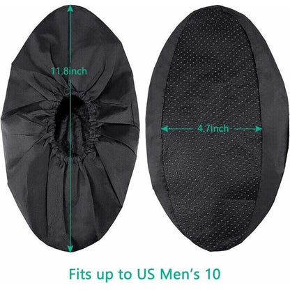 10 Pairs Reusable Non-Slip Shoe Covers Machine Washable (Black) V1188-ZXY-117-0067