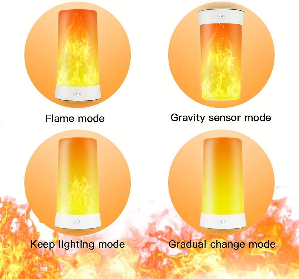 2 sets of Acsery LED flame lamps with remote control. USB rechargeable flame effect V1188-ZXY-117-0072