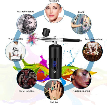 Airbrush Machine - Wireless Spray Gun Set with USB Charging and 3 Speed Modes, for Nail Art, Cake Decorating V1188-ZXY-117-0074