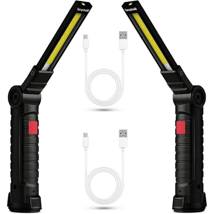 Rechargeable LED Work Light 2 Pack Magnetic COB USB Torch 5 Modes 360 degrees Camping Lamp for Workshop V1188-ZXY-117-0078