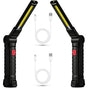 Rechargeable LED Work Light 2 Pack Magnetic COB USB Torch 5 Modes 360 degrees Camping Lamp for Workshop V1188-ZXY-117-0078