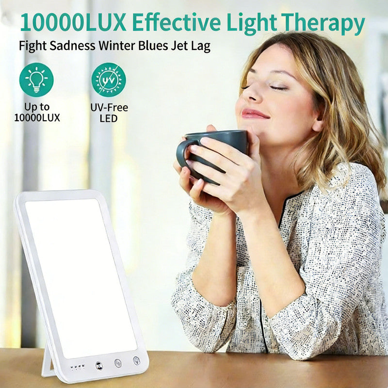 Light Therapy Lamp 12000 Lux UV-Free LED Adjustable Brightness Color Temperature Timer Touch Control Memory V1188-ZXY-117-0079