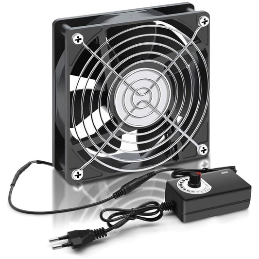 120mm 12V PC Case Fan - Adjustable Wind Speed, AC 220V - 240V Fan, 2750RPM, Laptop PC Fan for TV, Radio, V1188-ZXY-117-0081