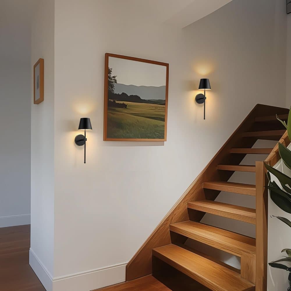 Wireless Wall Lamps 2-pack, LED Lamps with Rechargeable Battery, Stepless Dimmable with Remote Control V1188-ZXY-117-0082