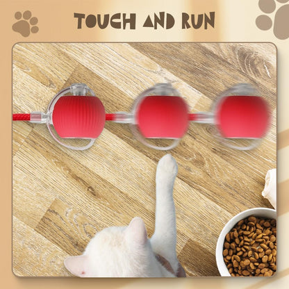 2 pcs 360 degrees Smart Automatic Rolling Pet Ball, Rechargeable Irregular Movement for Cats & Dogs, Red V1188-ZXY-117-0084