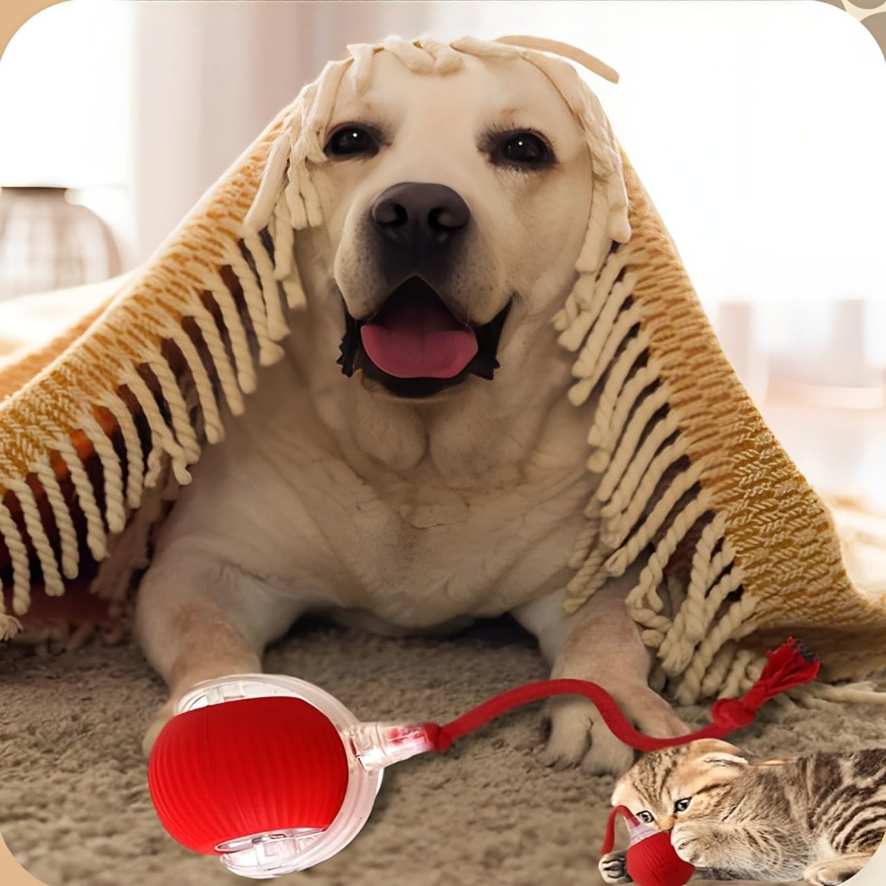 2 pcs 360 degrees Smart Automatic Rolling Pet Ball, Rechargeable Irregular Movement for Cats & Dogs, Red V1188-ZXY-117-0084