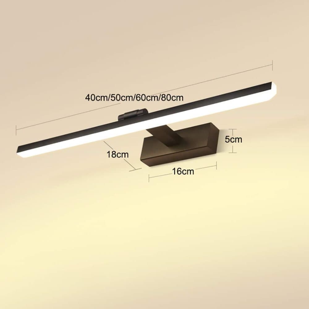 Wall light LED for mirror, wall light 40 cm for bathroom, wardrobe and toilet(Black) V1188-ZXY-117-0088