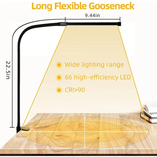 1 pc. Desk Lamps for Home Office, Clamp Lamp Dimmable Gooseneck Lamp Touch Control, Adjustable Desk Lamp for V1188-ZXY-117-0089