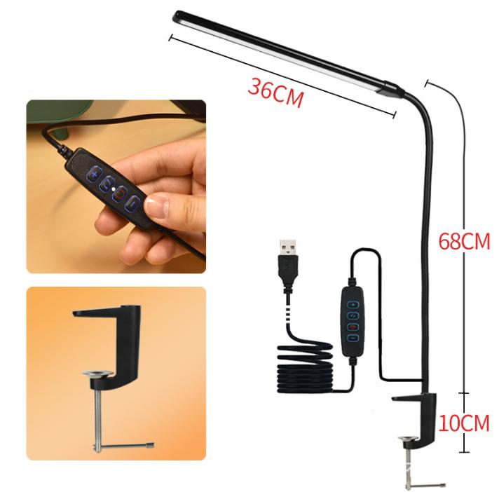 1 pc. Desk Lamps for Home Office, Clamp Lamp Dimmable Gooseneck Lamp Touch Control, Adjustable Desk Lamp for V1188-ZXY-117-0089