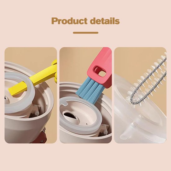 3-in-1 Crevice Brush - Multifunctional - Lid Brush - Suitable for small spaces, various cups and bottles V1188-ZXY-131-004