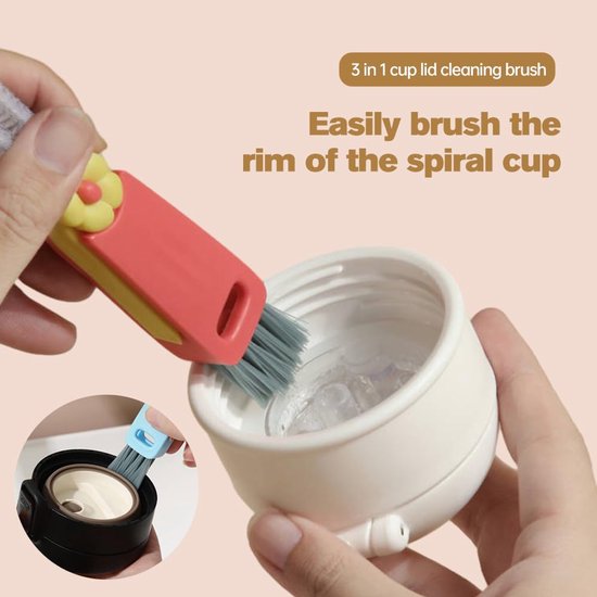 3-in-1 Crevice Brush - Multifunctional - Lid Brush - Suitable for small spaces, various cups and bottles V1188-ZXY-131-004