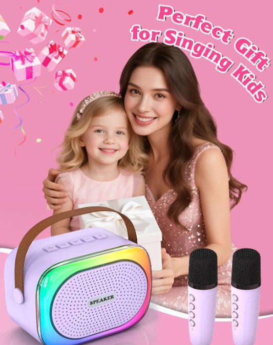 Karaoke set for kids - Portable Bluetooth speaker for car - Equipped with 2 karaoke microphones - Voice V1188-ZXY-131-018