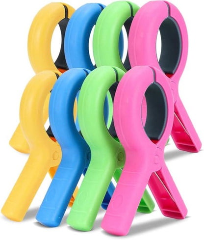 Large Clothes Pegs - 8-Pack Towel Clips - Suitable for Sunbeds, Swimming Pools and Cruise Ships V1188-ZXY-131-031