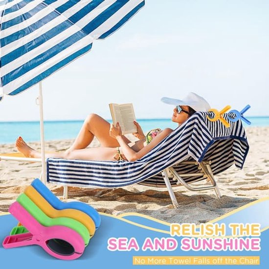 Large Clothes Pegs - 8-Pack Towel Clips - Suitable for Sunbeds, Swimming Pools and Cruise Ships V1188-ZXY-131-031