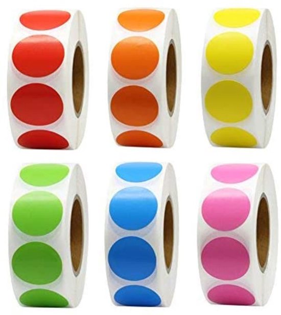 Color Marker Stickers - Round Stickers - DIY Graffiti Envelope Stamps - 500 Sheets/Roll V1188-ZXY-131-038