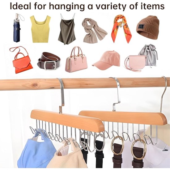 Non-slip hangers for coats, underwear, sweaters and vests - including 8 hooks (pack of 2) V1188-ZXY-131-041
