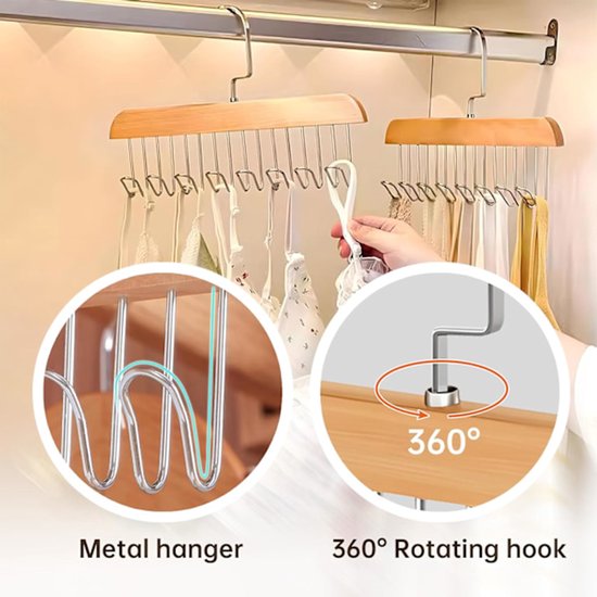 Non-slip hangers for coats, underwear, sweaters and vests - including 8 hooks (pack of 2) V1188-ZXY-131-041