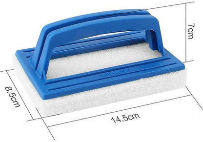Pool Wall Brush - Sponge Pool Brush - Soft - Hot Tub Cleaning Brush - Pool Sponge Cleaner with Handle (White) V1188-ZXY-131-043