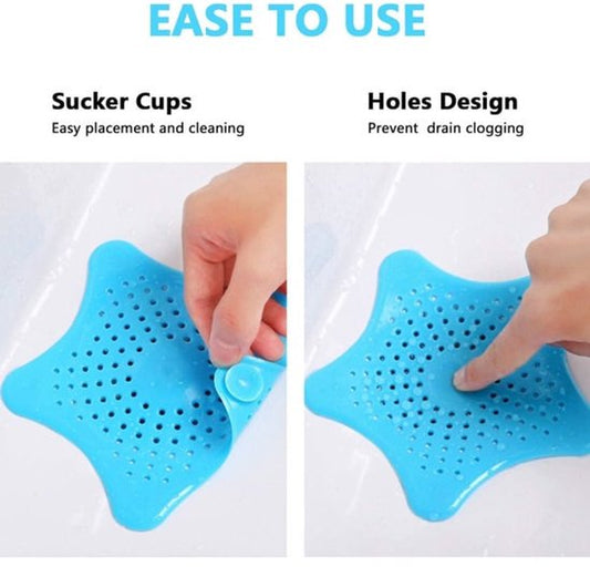 Filter 5-pack - Silicone hair filter for bathtub drain - Drain cover with strong suction cup - Anti-clogging V1188-ZXY-131-052